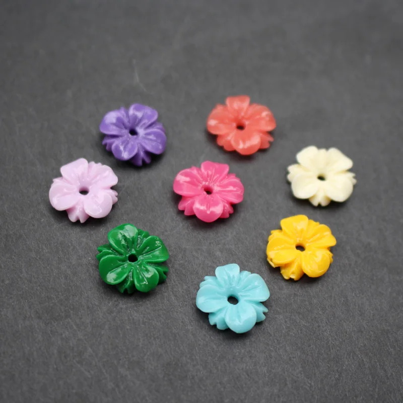 (20 pieces/lot)  14mm Coral Leaf Carved Space parts Multi-color Artificial Coral Findings for Jewelry making