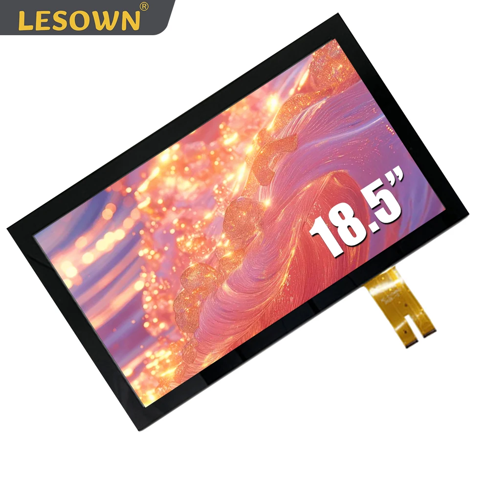 

LESOWN 18.5 inch 1920x1080 LCD Display IPS Industrial Panel 16:9 Compatible with HDMI VGA Touch Screen for Automation Equipment