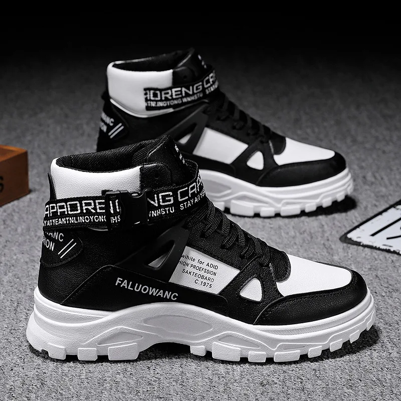 

Мужские ботинки 2026, весенне-осенние универсальные модные ботинки с круглым носком и высоким берцем, мужские военные ботинки, мужская обувь, увеличивающая рост