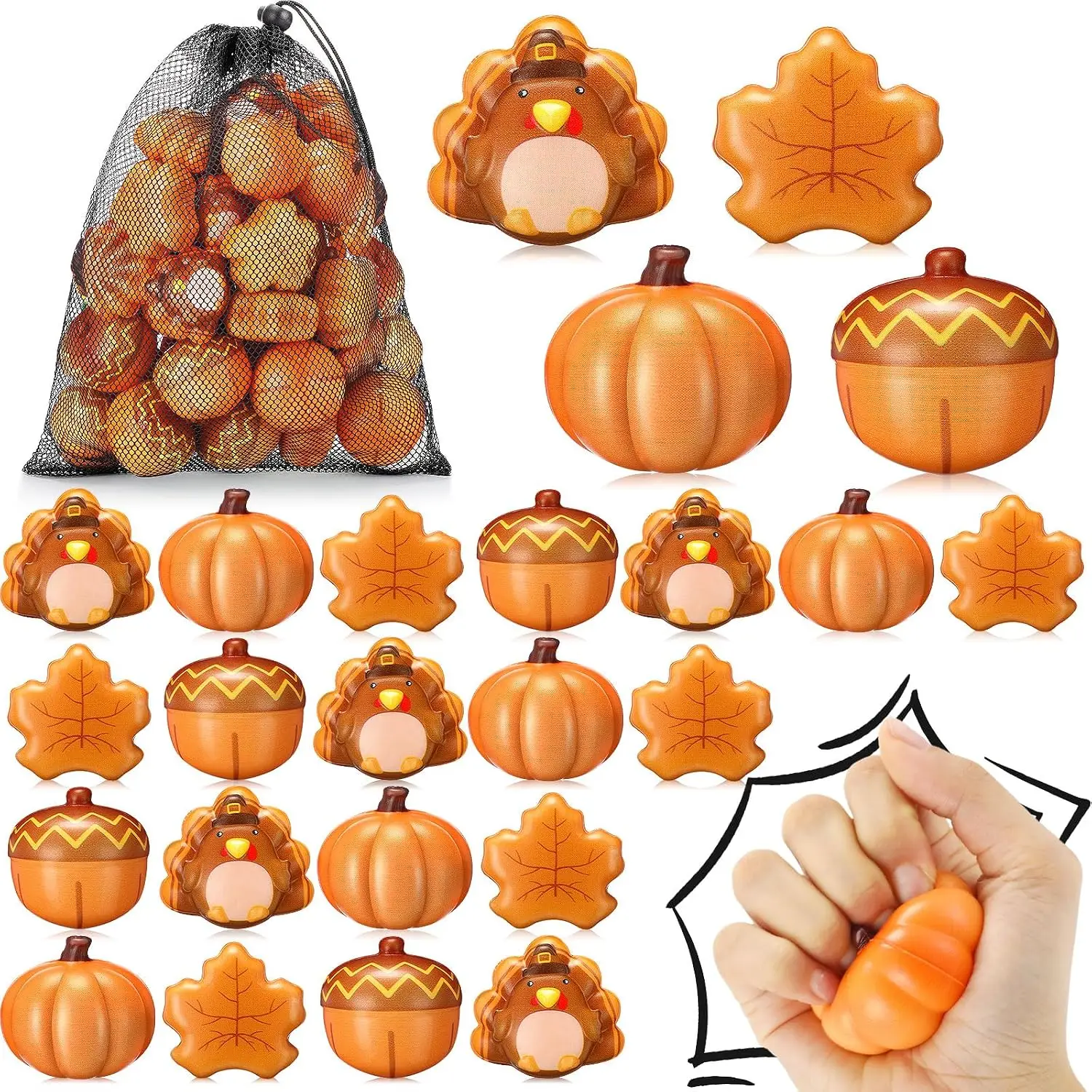 100 Pcs Fall Party Favors Thanksgiving Balls Bulk Pumpkin