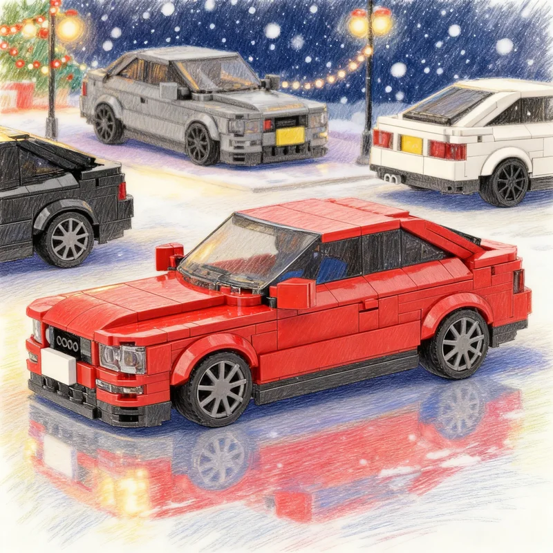 

379pcs MOC Audiee S2 Coupe In 4 Colors Red White City Champions Model Building Blocks Creative DIY Gift Display Decor Assemble