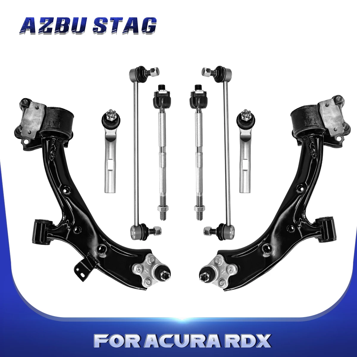 

AzbuStag 8Pcs Front Lower Control Arm Sway Bar Link Inner Outer Tie Rod for Acura RDX 3.5L 2013 2014 2015 2016 2017 2018