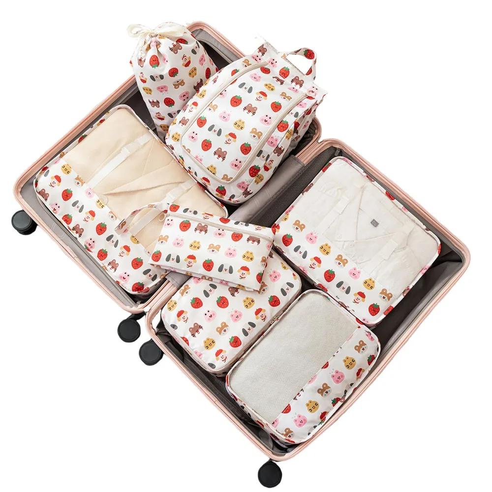 7Pcs Large Capacity Luggage Storage Bags Set Foldable Dampproof Travel Packing Organizer Waterproof Space-saving