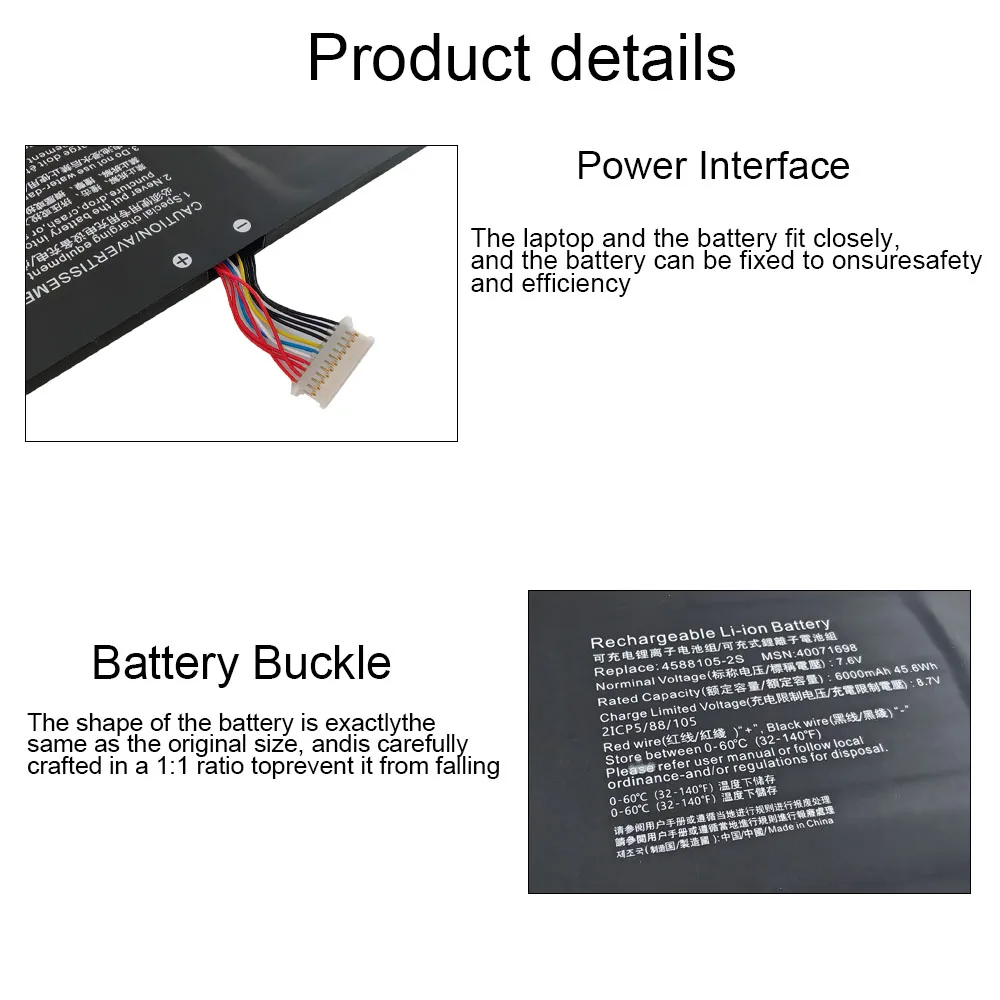 New New 4588105-2S Laptop Battery For Dynabook Satellite Pro C40-H C50-E C50-H C50D-B MEDION Akoya E15403 40071698