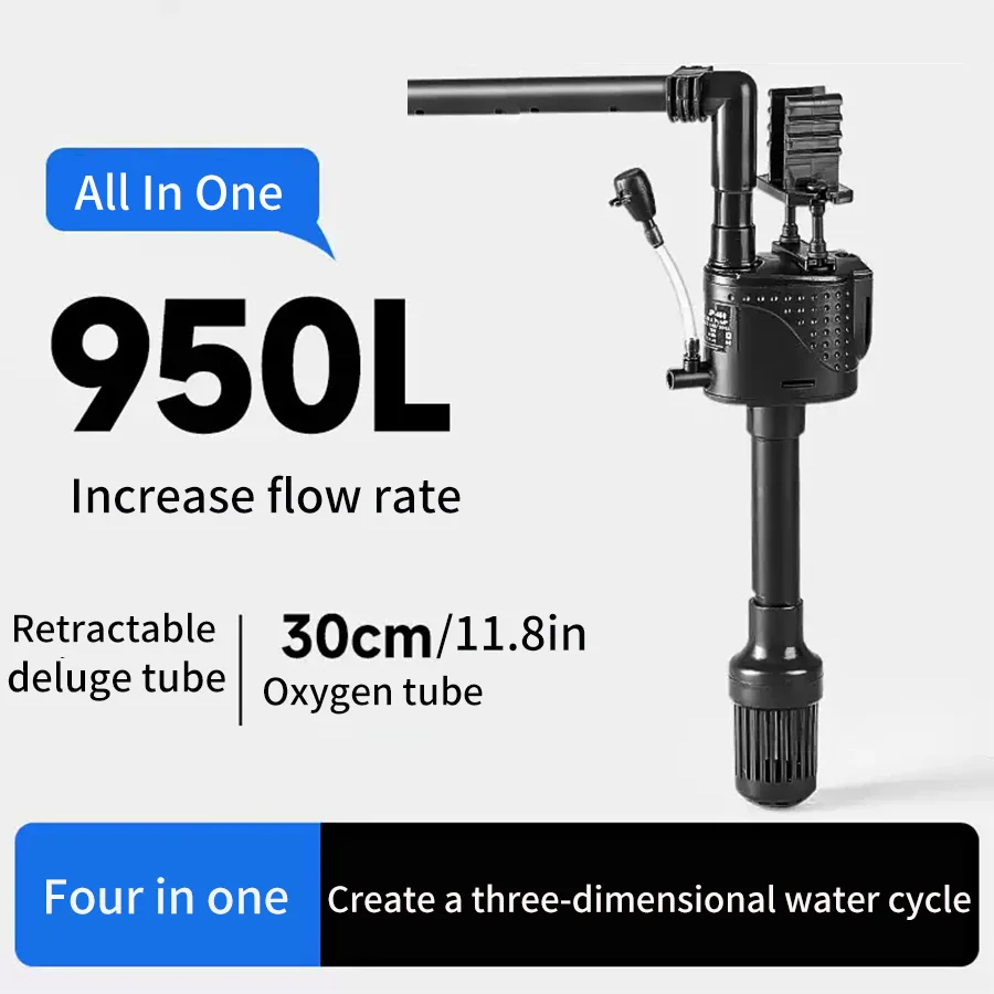 Bomba de água submersível para aquário, 220v-240v, ciclo de água, filtro de oxigenação, tanque de peixes, bomba de água, tubo de exclusão, saída de água silenciosa