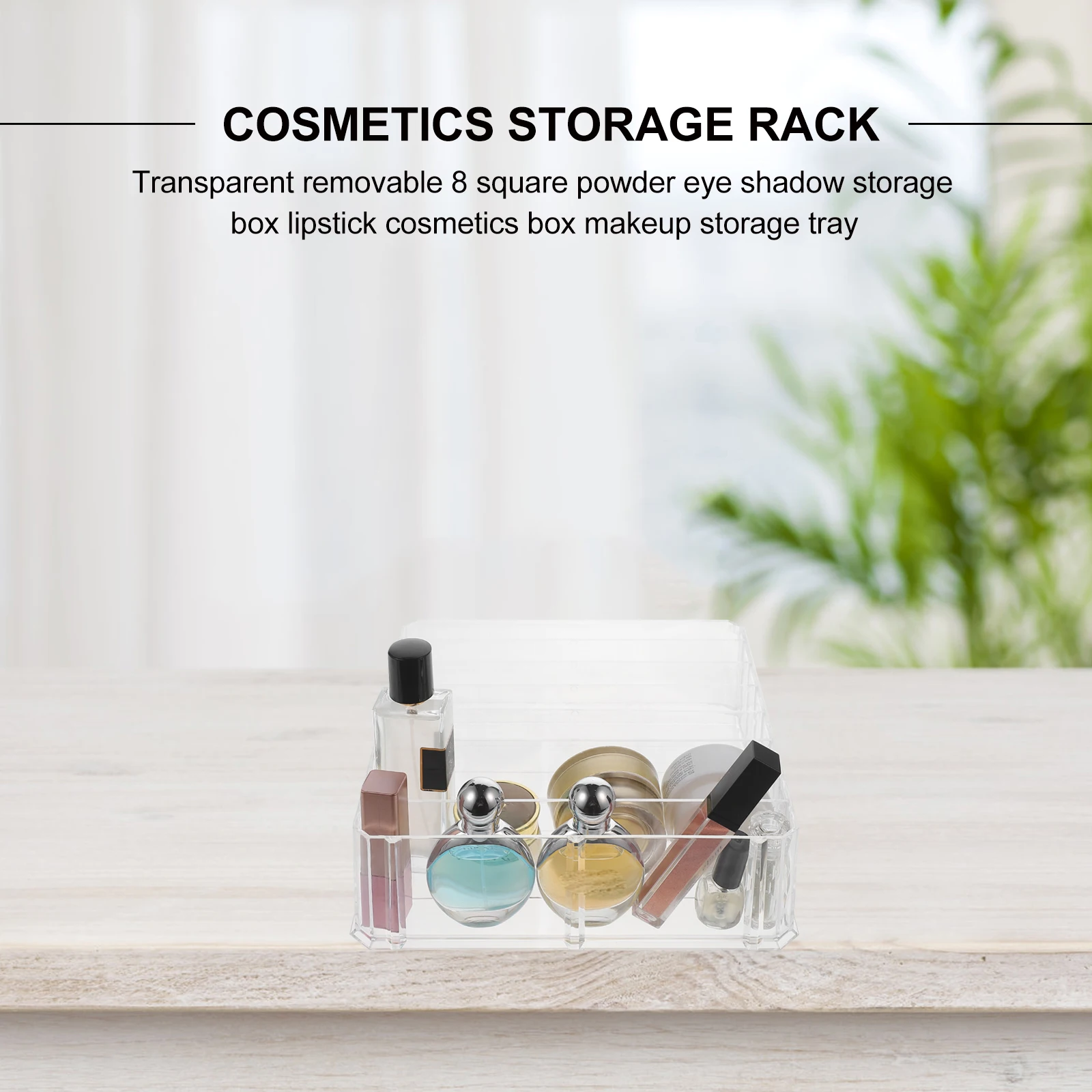 

1pc Eye Shadow Detachable Acrylic Makeup Storage Box Organizer Pressed Powder Holder Lipsticks Compartment Box Bedroom