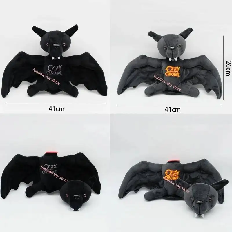 

Amine Ozzy Osbournes Bat Plush Black Grey Bat Plush Cute Bat Head Detachable Magnetic Doll With Spread Wings For Kid Gift