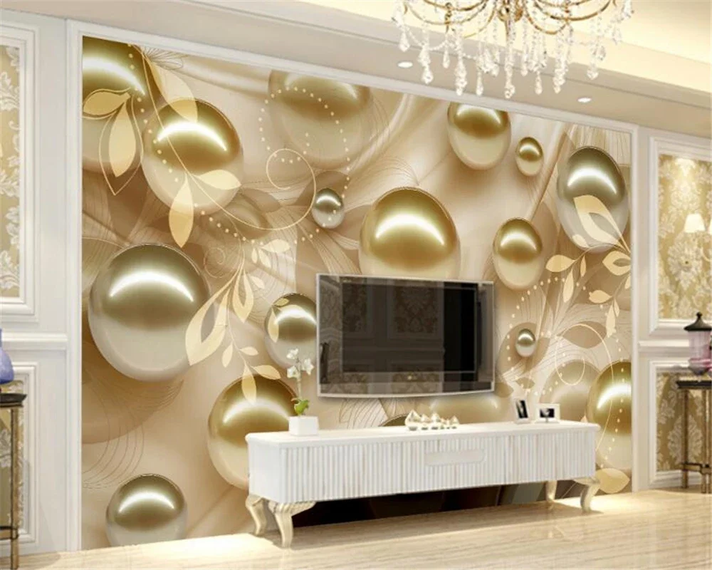Custom size wallpaper space extension round ball background mural stereo channel decorative painting 3d wallpaper photo tapestry