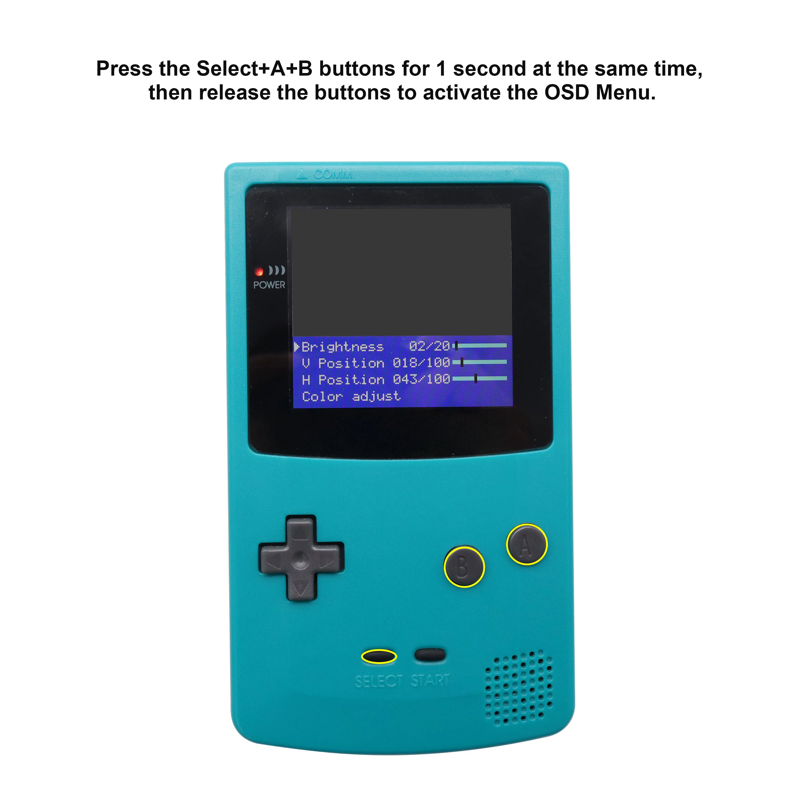 HISPEEDIDO GBC IPS Q5 LCD 스크린 백라이트 레트로 픽셀 고휘도 키트, 게임보이 컬러용 오리지널 제품보다 15% 더 큼