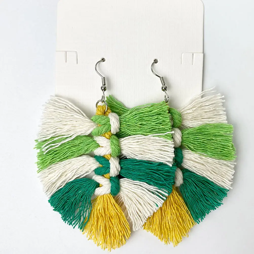 

St. Patrick'S Day Tassel Earrings Festival Drops Knitting Cotton Thread Ear Pendant Creative Fashion Accessory Decorative