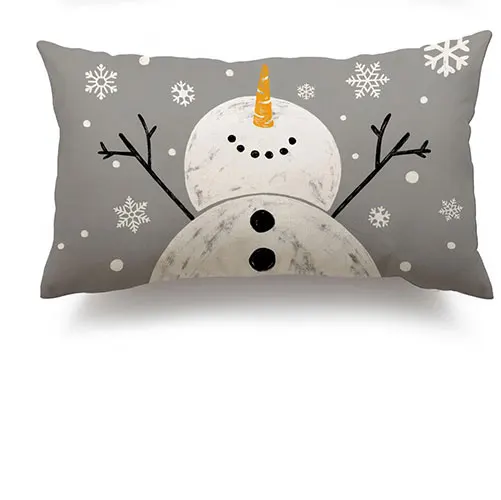 Gray Christmas PillowCovers Christmas Decorations Merry Christmas Tree Believe Snowflake Winter Holiday Decor Throw Cushion Case