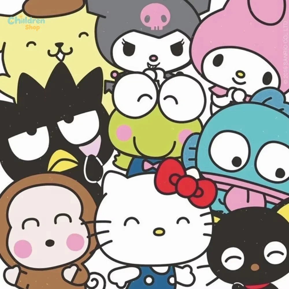 5D DIY Diamond Painting Kit Sanrio Hello Kitty Friends Art Full Drill one Mosaic Wall Decor Craft Kit Home GiftNo Frame
