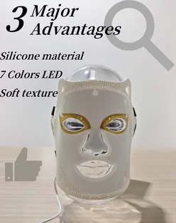 7 Color LED + Microcurrent Facial Device Dual Function Skin Tightening & Rejuvenation