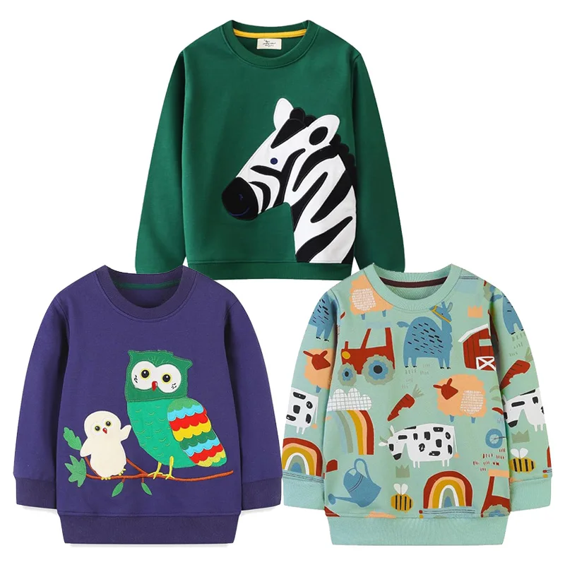 Little Hand Toddler Boys Crewneck Sweatshirts Cotton Long Sleeve Shirt Tops for 2-7Y Everyday Wear School Outdoor Play