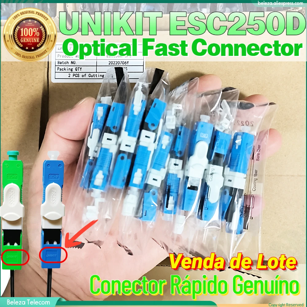 

300PCS LOT UNIKIT ESC250D SC APC Single-Mode Fiber Optic Quick Connector FTTH SM Optic Fast Connector Field embbedy Coupler