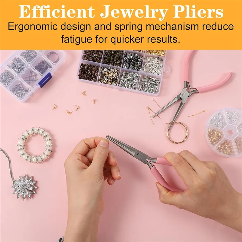 ABHU 2パックニードルノーズプライヤー、6インチロングノーズプライヤーフラットノーズジュエリープライヤー小型ノーズプライヤーツールワイヤーベンディングプライヤー