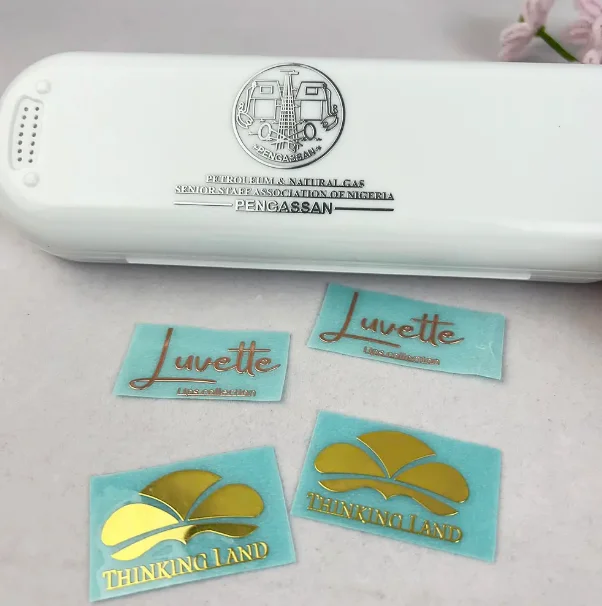 Stiker cetak Transfer Transfer perak emas logam 3D kustom stiker cetak Transfer UV vinil tahan air