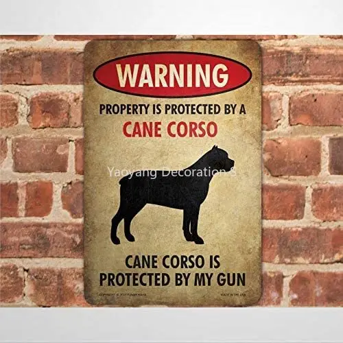 

Beware of Cane Corso Funny Metal Sign Metal Signs Wall Decor 8x12 inch