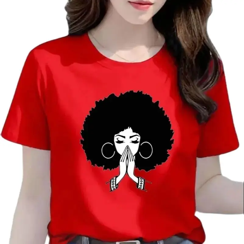 

Women Blouse Clothes Ladies Shirt Female Tops Black Girl Print Oversized Graphic T Shirts Kawaii Clothes Gothic Pro Choice