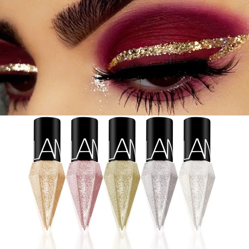 Diamond Shiny Eye Liners Eyeshadow Waterproof Silver Rose Gold Color Glitter paillettes Eyeliner Eye Shadow Makeup Beauty Cosmetics