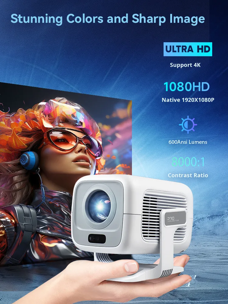 HUAWEISHI 4K Projector Android Native Draagbare 1080P Autofocus 600ANSI Video home Cinema Outdoor hd led Projetor - afbeelding 2