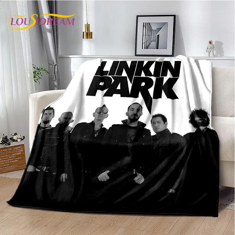 Retro Rock Band 3D L-Linkin Park Soft Flannel Blanket for Beds Bedroom Sofa Picnic,Throw Blanket for Cover Outdoors Leisure Gift