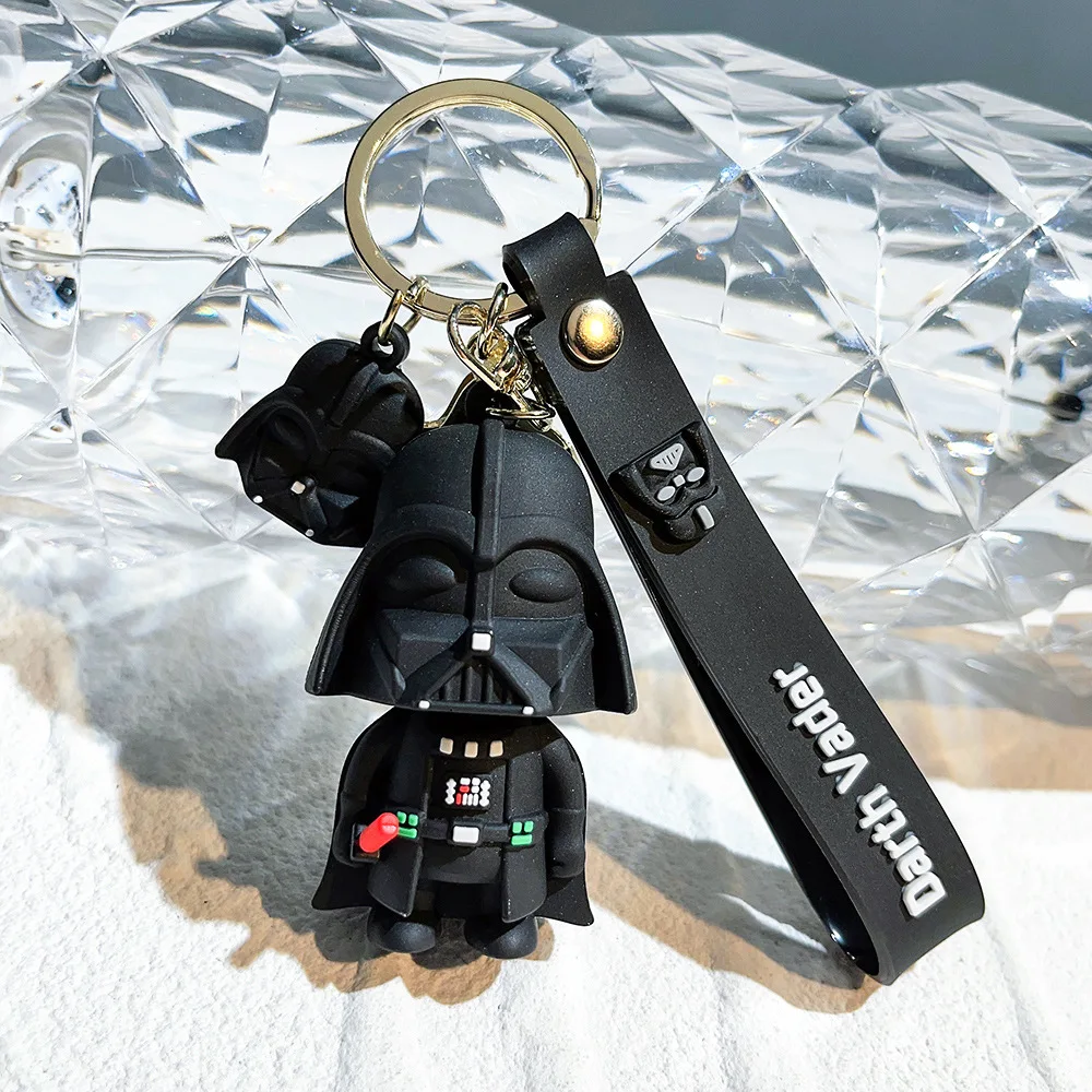Cute Darth Vader 3D Keychain, Star Wars Anime Figure Key Ring Pendant, Bag Car Charm Gift for Star Wars Fans view 3