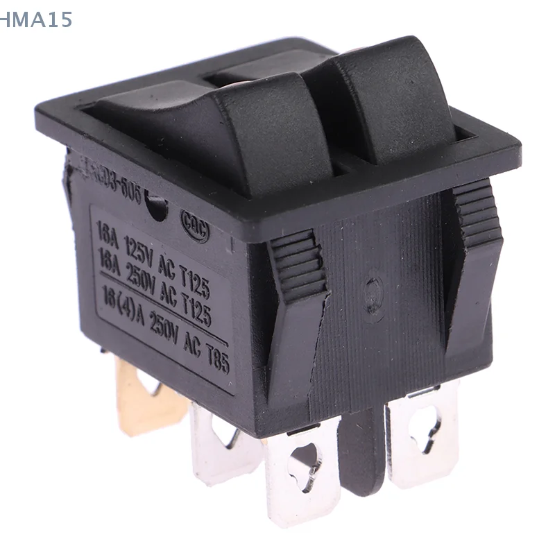 [EL] 16A 250V AC KCD3-606 مفتاح هزاز مزدوج 6Pin مع ضوء ON OFF مفتاح طاقة سخان كهربائي