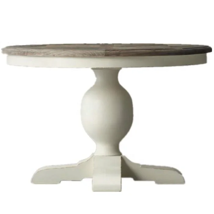 

Wholesale Farmhouse Vintage Solid Wood Oak Round Dining Table Set with 4 6 8 Seater Chairs