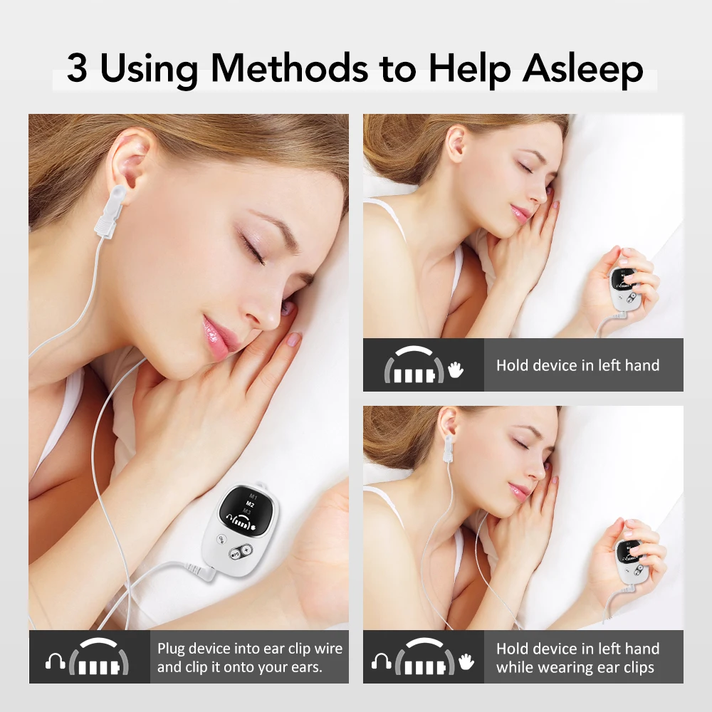 

Handheld CES Sleep Aid Device Sleep Aid Machine for Insomnia Palm Pulse Massager Stress Anxiety Relief Device with Ear Clip