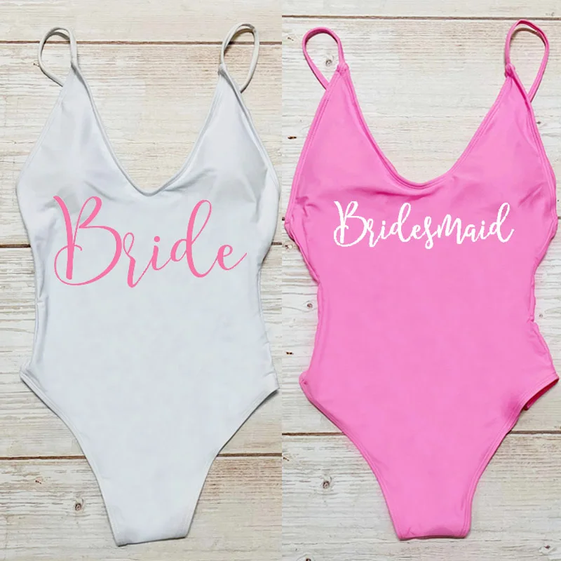 

Sexy One Piece Swimsuit Women Swimwear Bridesmaid Padded swimsuits 2022 woman Bathing Suit Bridal Bodysuit Beachwear monokini