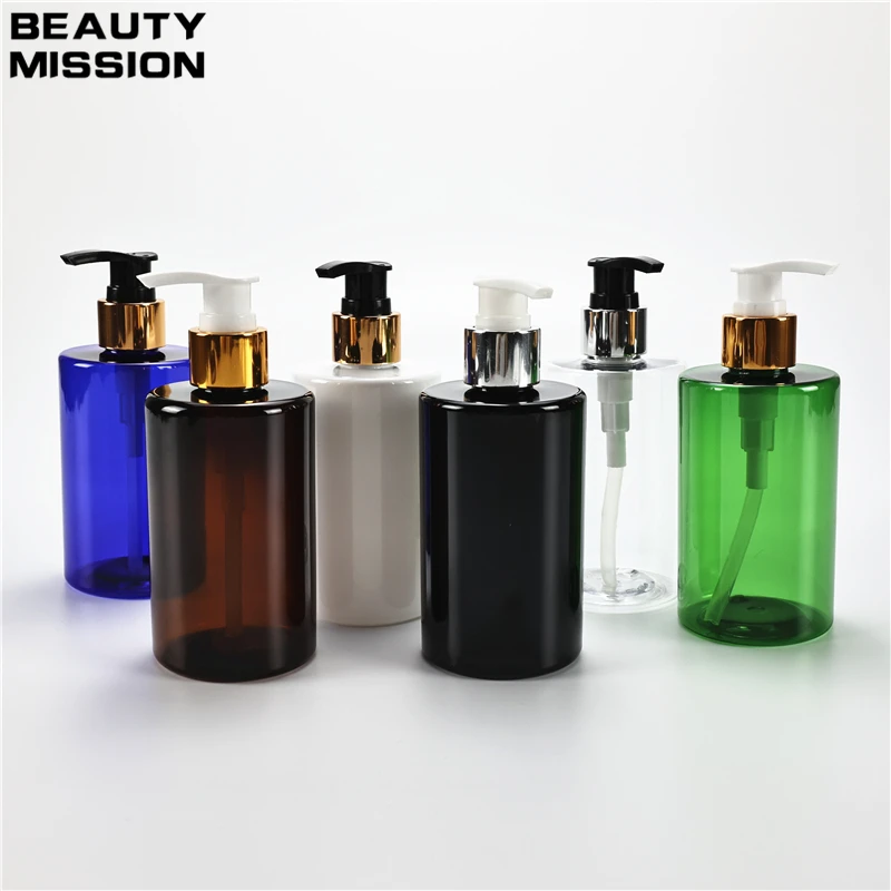 

Chunky 250ML X 25 High Quality Lotion Pump Bottles Cosmetic Flat Shoulder Container Liquid Soap Dispenser For Shower Gel Shampoo