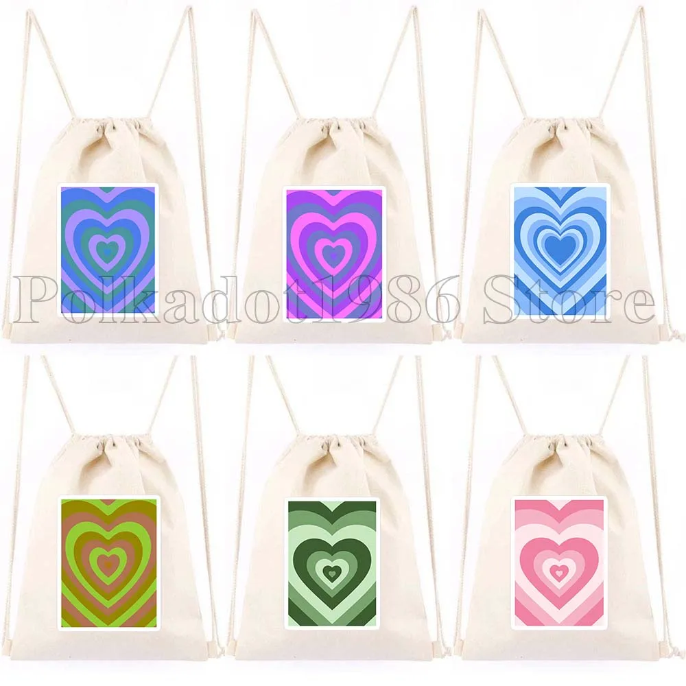 

Aesthetic LATTE Cute Love Heart Pink Blue Green Powerpuff Girls Hearts Drawstring Bags Soccer Backpack Gym Sackpack String Bag