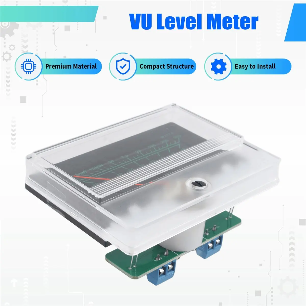 A40I VU Level Meter Stereo Preamp Tube Amplifier Board Indicator DB Preamp Audio Power Meter with Driver Backlit Pointer B