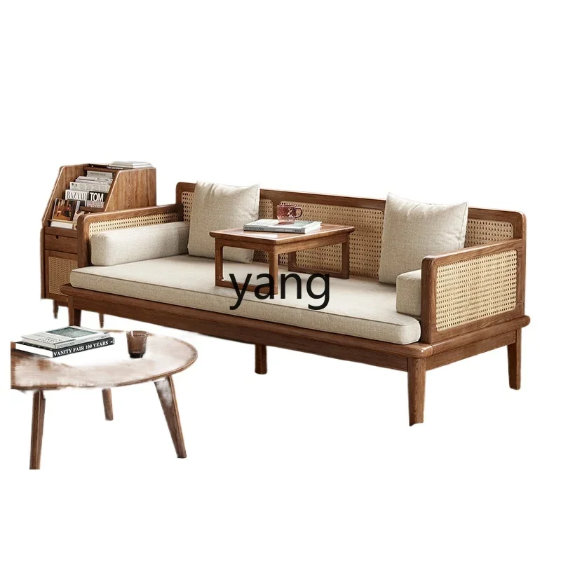 

LH solid wood sliding bed combination small apartment new Chinese ash wood pulling telescopic sleeping collapse