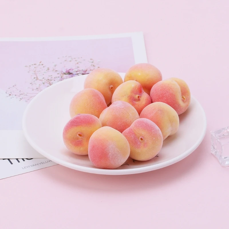 20pcs Simulation Artificial Peach Fake Fruit Disply Home Party Decor