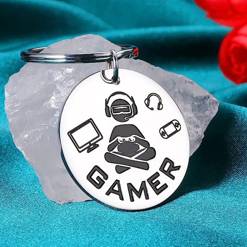 Funny Gamer Keychain Gifts for Gamers Him Boys Son Grandson Kids Children Childs Teens Teenage Birthday Gifts