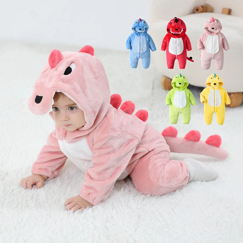 

Kigurumis Lovely Dinosaur Baby Rompers Clothes Infant Boys Girls Cartoon Pajamas Baby Onesie Romper Newborn Hooded Jumpsuits