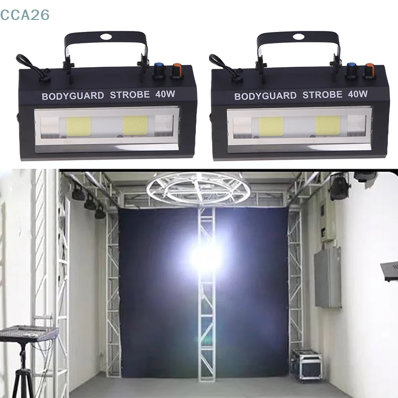 

40W White Strobe Light Disco Dj Sound Party Lights Flash Stroboscope Speed Adjustable Stage Lighting For Club Holiday Home Party