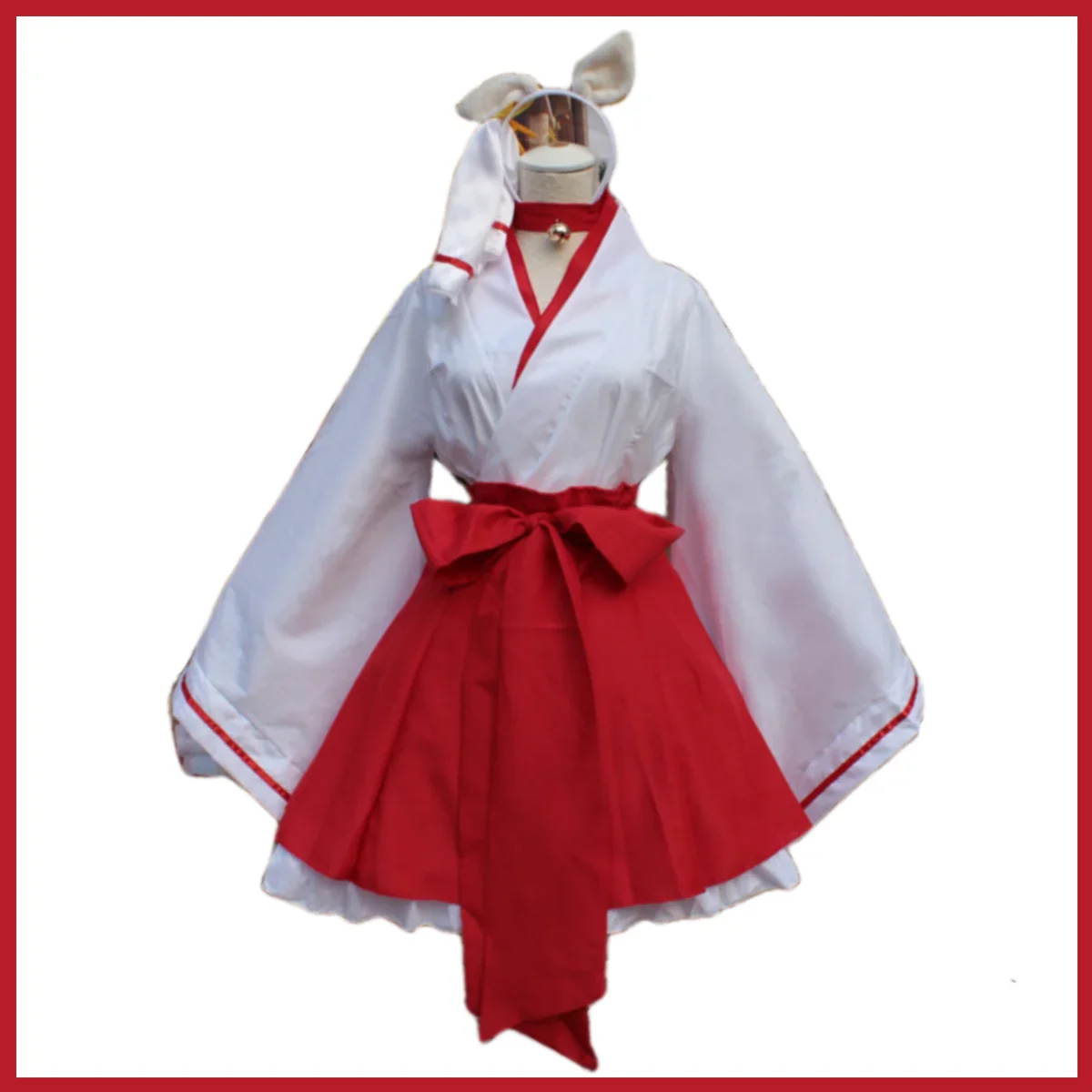 Anime Inu X Boku SS Secret Service Shirakiin Riricho Cosplay Costume Witch Japanese Red Kimono Tail Woman Sexy Kawaii Party Suit