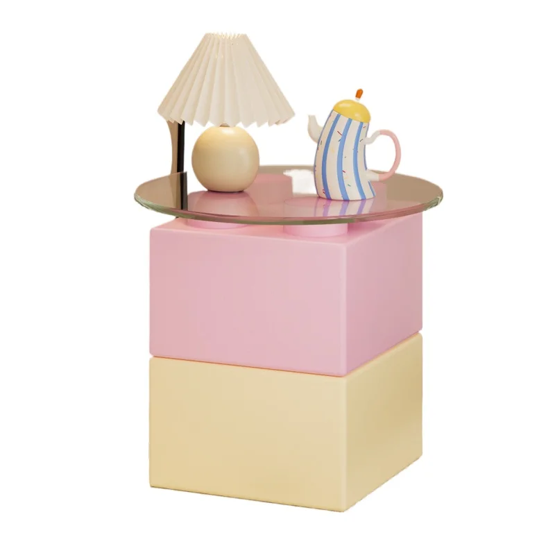 Cream wind creative building block coffee table floor ornament living room sofa next to a few