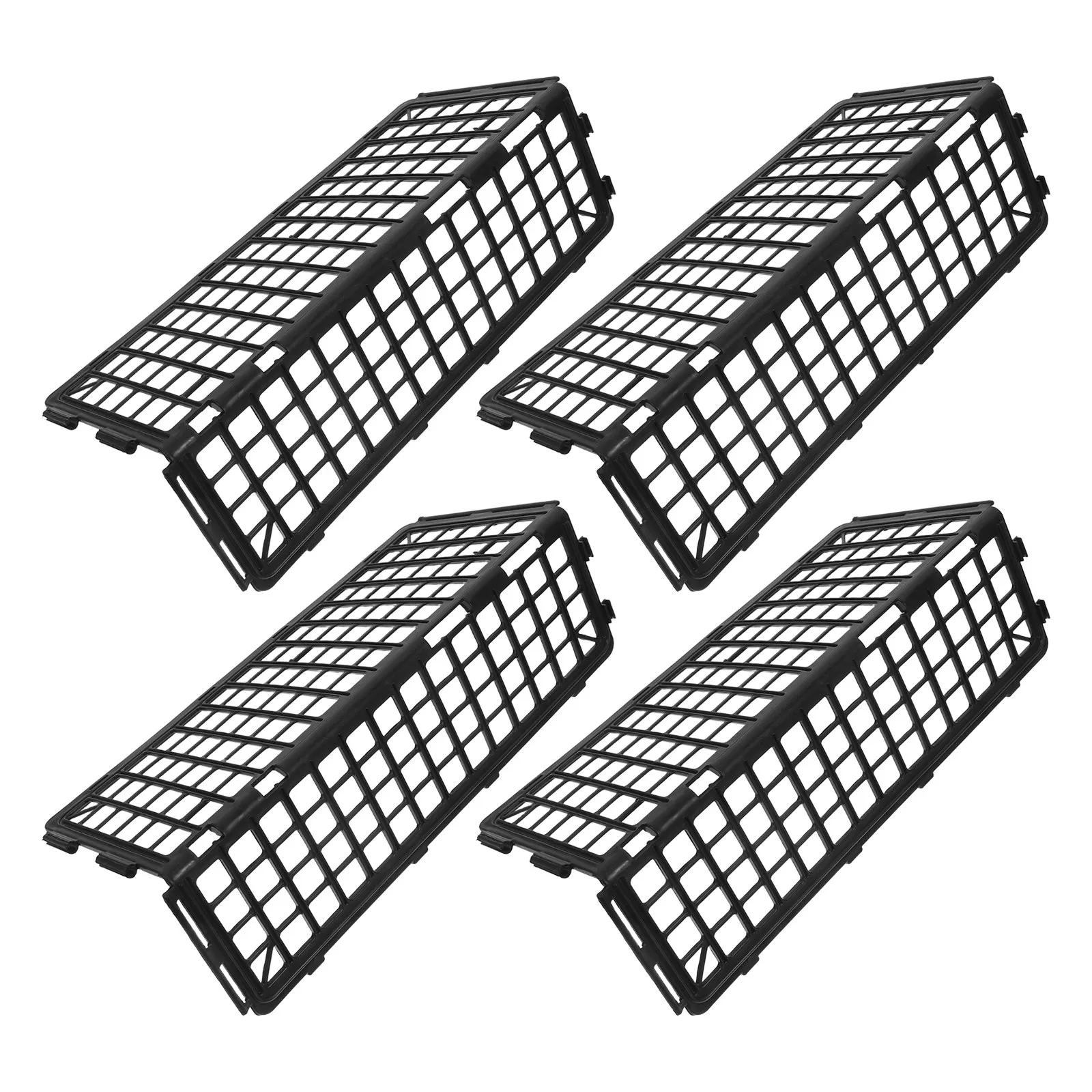 

Набор из 4 черных L-образных стеллажей для демонстрации продуктов в супермаркете, защитный барьер для хранения свежих продуктов, фруктов и овощей