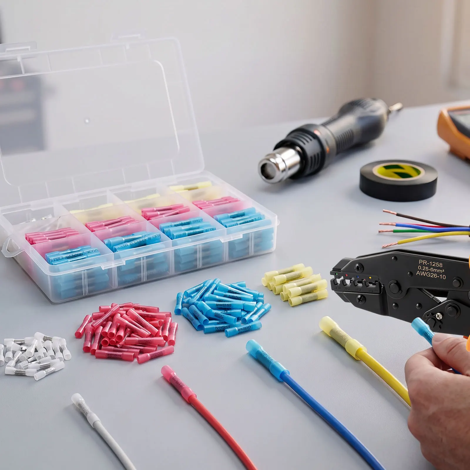 Heat Shrink Butt Connectors Kit Butt Splice Set Insulated Waterproof Electrical Wire Splice Cable Crimp Terminals Connectors Kit