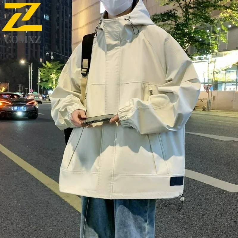 COMXZ Biker Jacket Windproof Waterproof Lightweight Outdoor Fishing Hiking Coat Climbing Comfortable High Quality Mens Outerwear #1