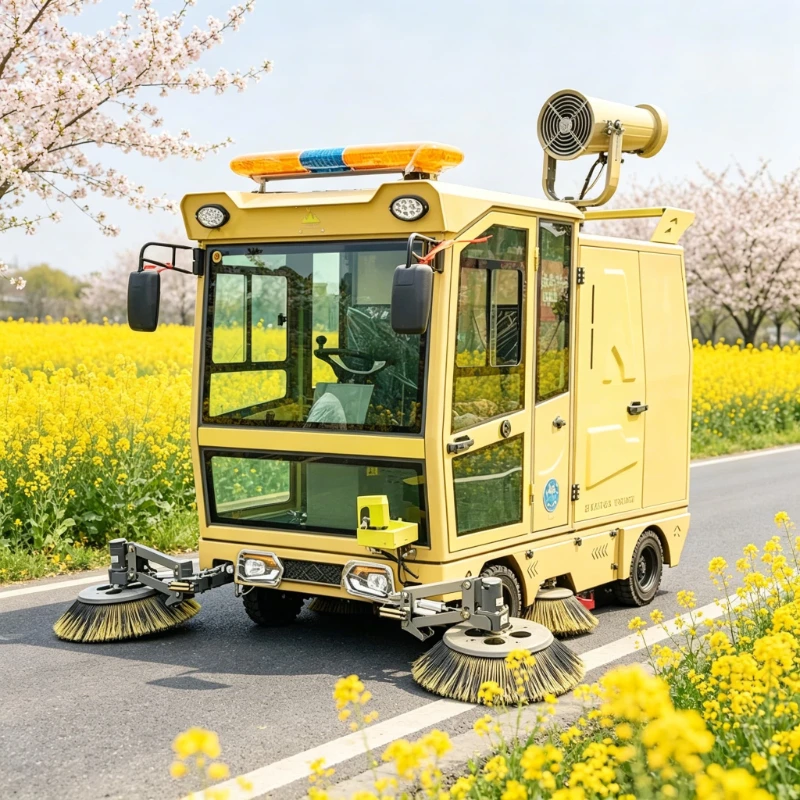 Ride on Battery Operated Street Sweeper Customized Fully Enclosed Cabin Industrial Cleaning Machine for Parking Lot