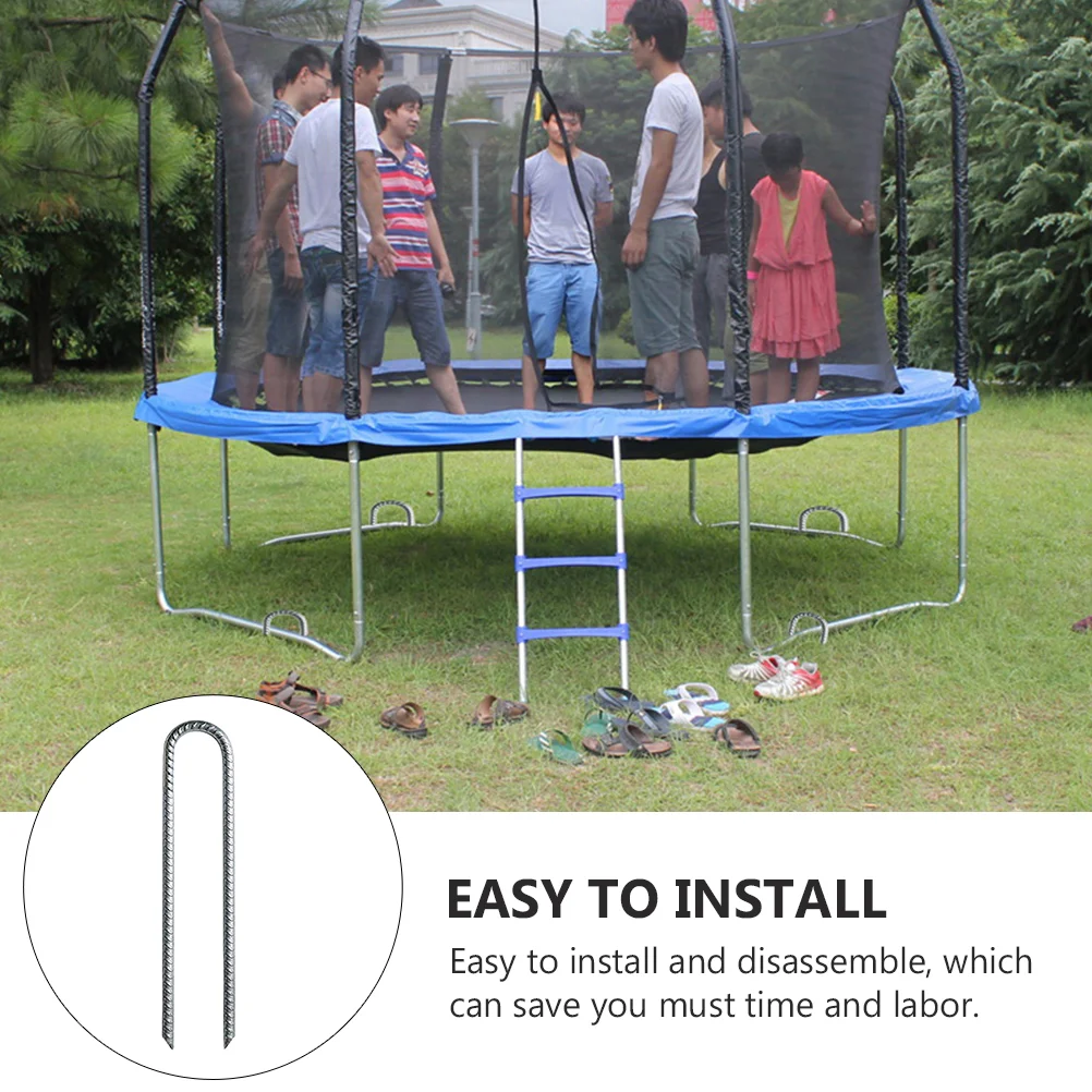 4 Pcs U-shaped Steel Nails Camping Outdoor Supplies Tent Garden Stake Peg Landscape Tool