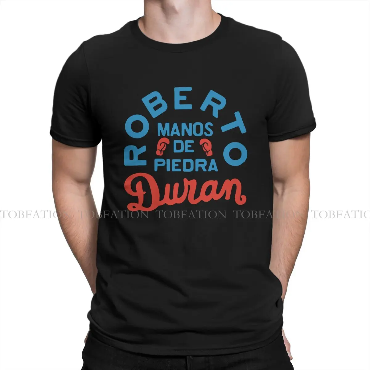 Camiseta deportiva De boxeo para hombre, camisa De manga corta con cuello redondo, De algodón, estilo Vintage, con dibujo De Roberto Manos De Piedra dura