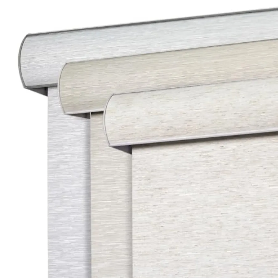 

Natural Woven Roller Shades for Indoor Windows, Cordless Blackout Blinds with Curved Valance, Thermal Insulated UV Protection P