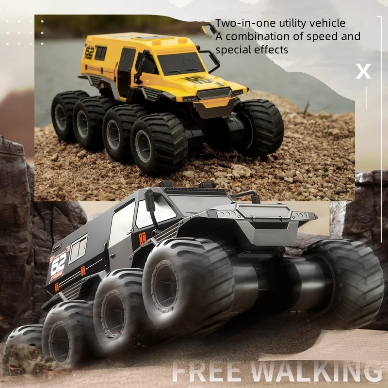 2024 New Remote Control Off-Road Vehicle Toy Amphibious Remote Control Car Eight-Wheel High-Speed Stunt Car