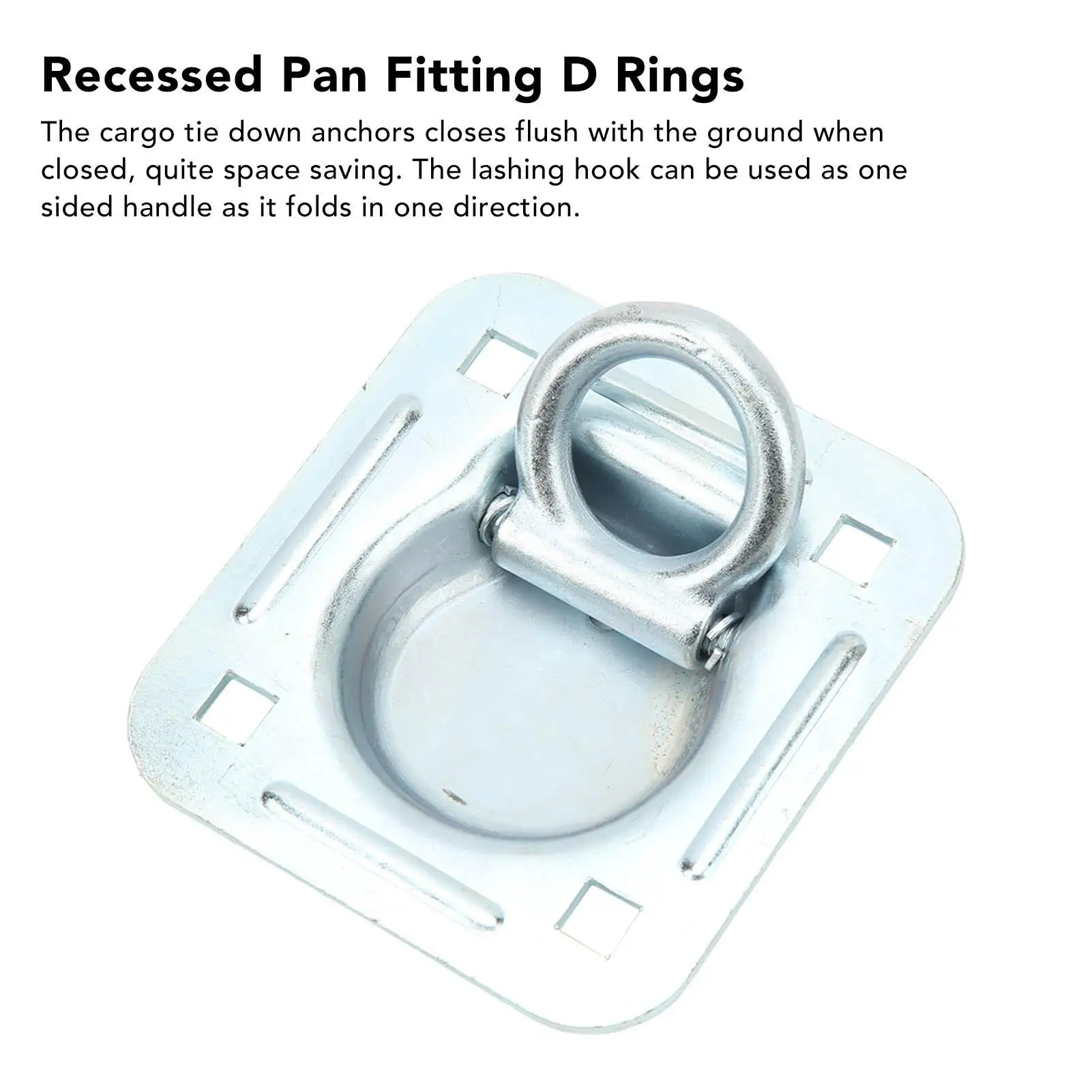 Heavy-Duty Recessed Tie Down D-Rings, 124x114mm - Weather-Resistant Cargo Anchors for Trailers